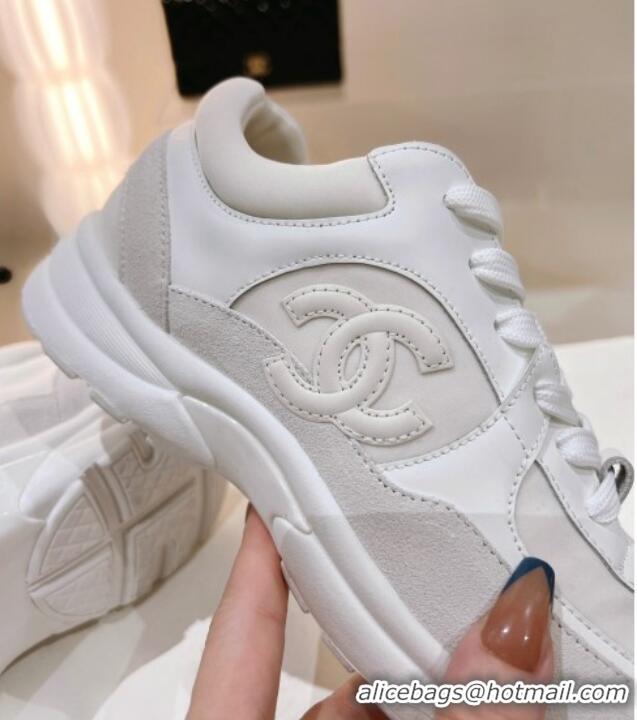 Hot Style Chanel Suede & Fabric Sneakers G38299 White 122655