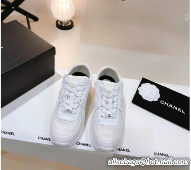 Hot Style Chanel Suede & Fabric Sneakers G38299 White 122655