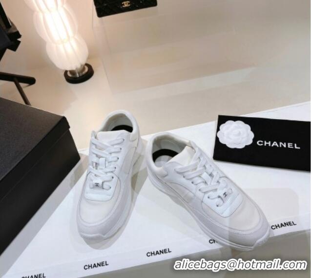 Hot Style Chanel Suede & Fabric Sneakers G38299 White 122655