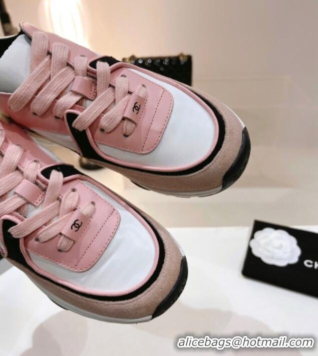 Top Grade Chanel Suede & Fabric Sneakers G38299 Pink 122656