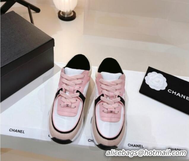 Top Grade Chanel Suede & Fabric Sneakers G38299 Pink 122656