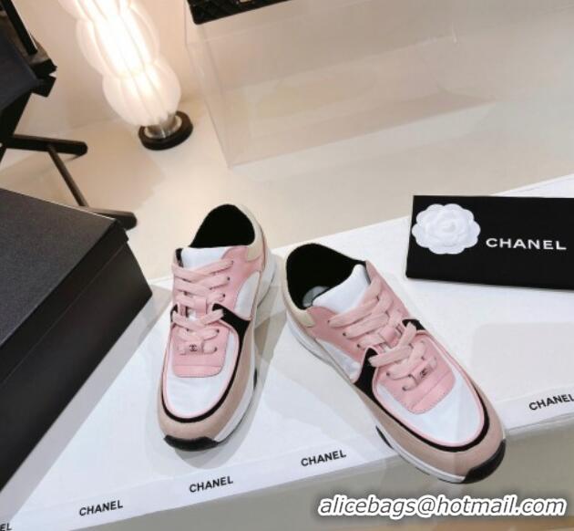 Top Grade Chanel Suede & Fabric Sneakers G38299 Pink 122656