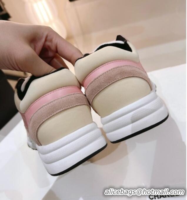 Top Grade Chanel Suede & Fabric Sneakers G38299 Pink 122656