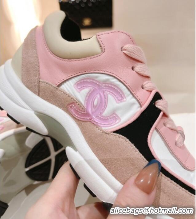 Top Grade Chanel Suede & Fabric Sneakers G38299 Pink 122656