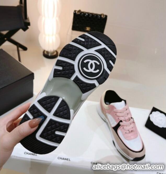 Top Grade Chanel Suede & Fabric Sneakers G38299 Pink 122656