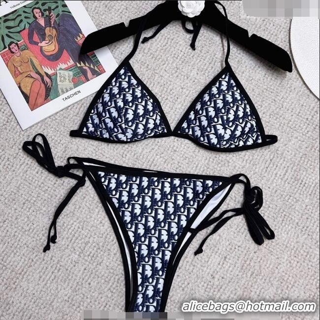 ​Buy Fashionable Dior Oblique Swimwear 0214 Black/Blue/White 2023