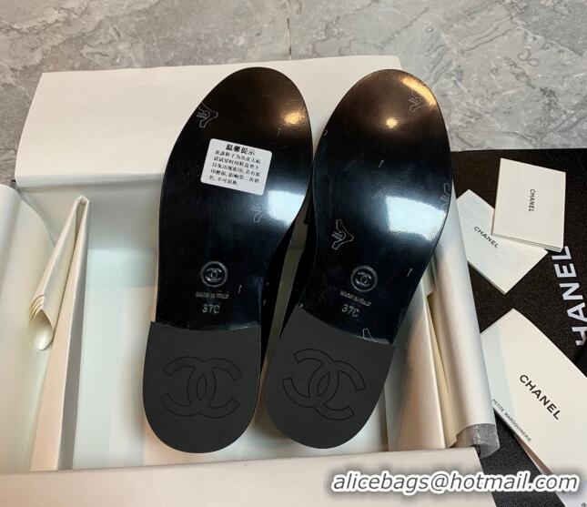 1:1 aaaaa Chanel Patent Leather Loafers Black 226156