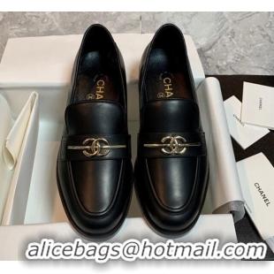 Low Price Chanel Calfskin Loafers Black 1226157