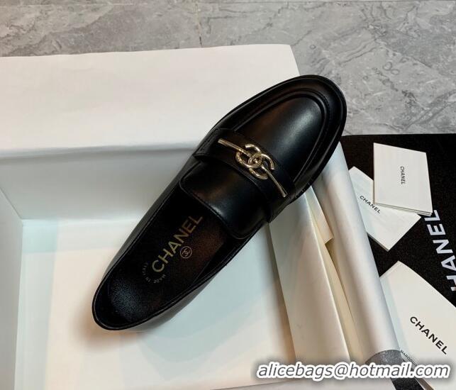 Low Price Chanel Calfskin Loafers Black 1226157