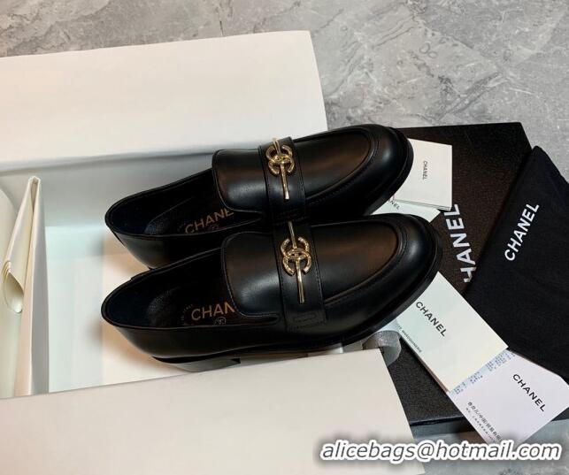 Low Price Chanel Calfskin Loafers Black 1226157