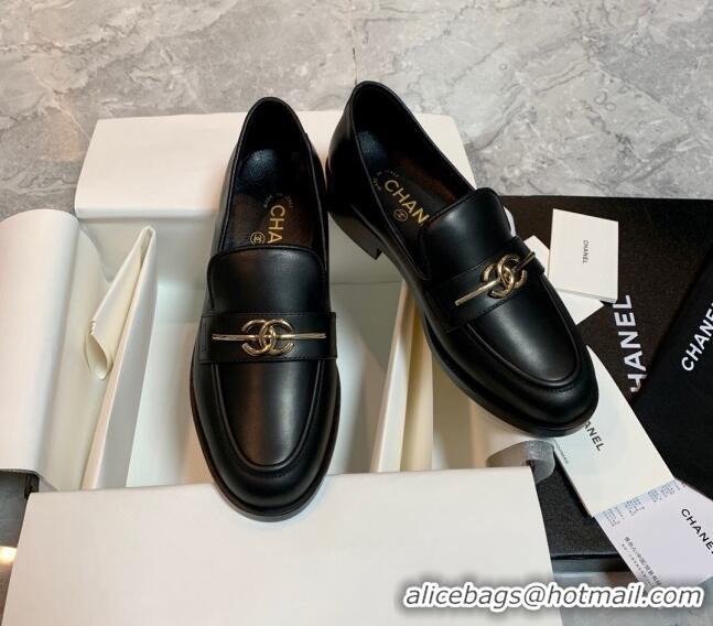 Low Price Chanel Calfskin Loafers Black 1226157