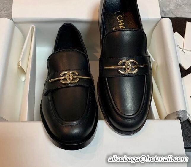 Low Price Chanel Calfskin Loafers Black 1226157