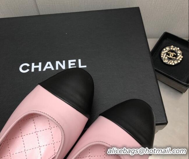 Grade Chanel Shiny Lambskin Ballerinas with Pearls G38986 Pink