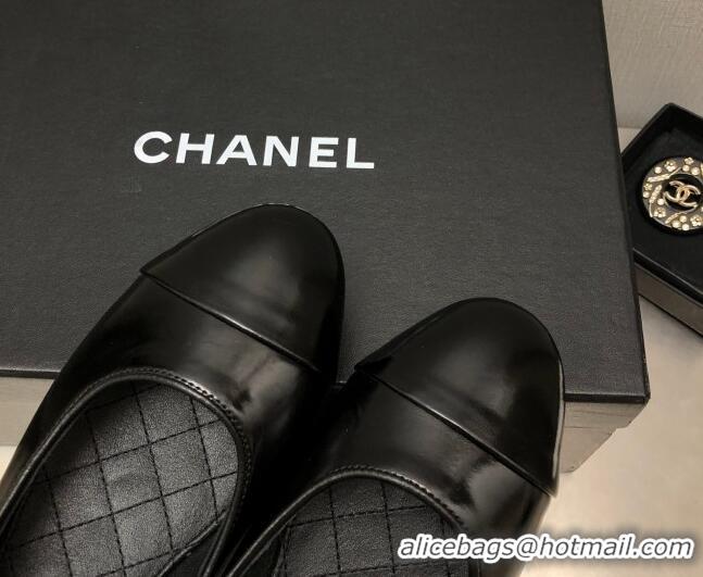 Best Product Chanel Shiny Lambskin Ballerinas with Pearls G38986 Black