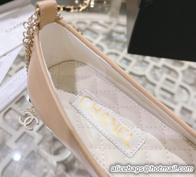 Luxurious Chanel Calfskin Ballerinas with Chain G38986 Beige 122826