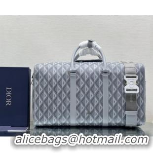 Buy Grade Dior Lingot 50 Travel Duffle Bag in Grey CD Diamond Canvas 23801 2023