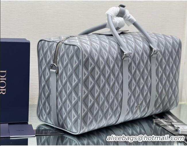 Buy Grade Dior Lingot 50 Travel Duffle Bag in Grey CD Diamond Canvas 23801 2023