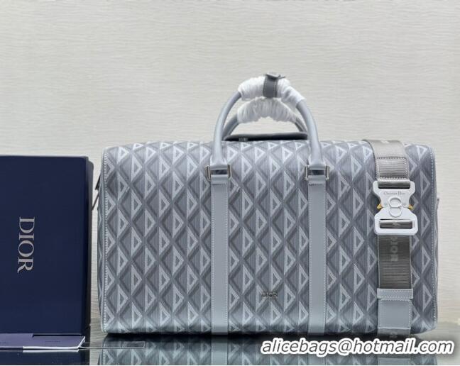 Buy Grade Dior Lingot 50 Travel Duffle Bag in Grey CD Diamond Canvas 23801 2023