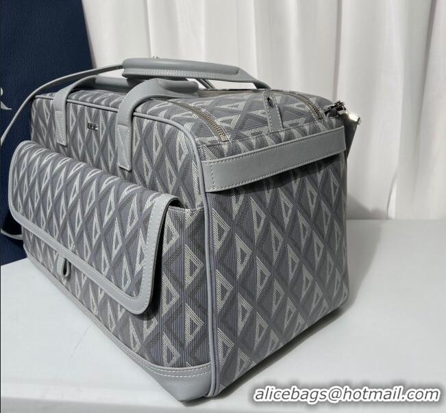 Well Crafted Dior Hit The Road Pet Carrier Bag in Dior Gray CD Diamond Canvas and Smooth Calfskin CD3061 2023