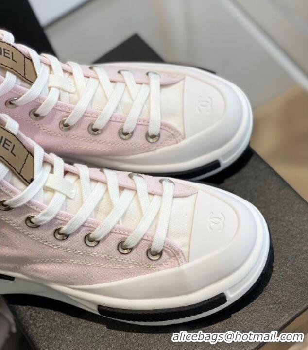 Good Quality Chanel Canvas High top Sneakers Pink 122978