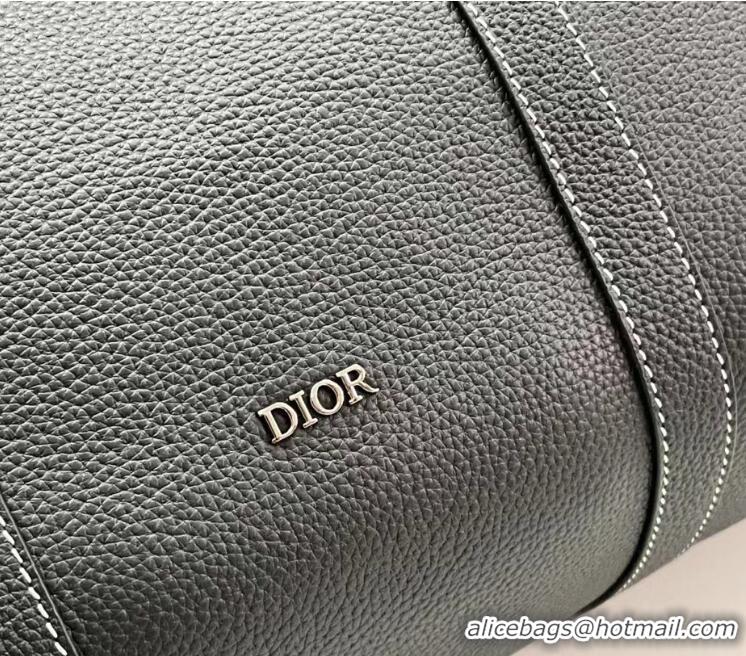 Top Grade Dior Lingot 50 Travel Duffle Bag in Grained Calfskin 23801 Black 2023