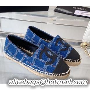 Best Product Chanel Tweed Espadrilles Blue 1229117