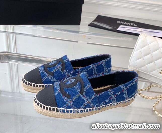 Best Product Chanel Tweed Espadrilles Blue 1229117