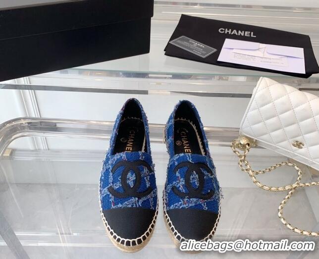 Best Product Chanel Tweed Espadrilles Blue 1229117