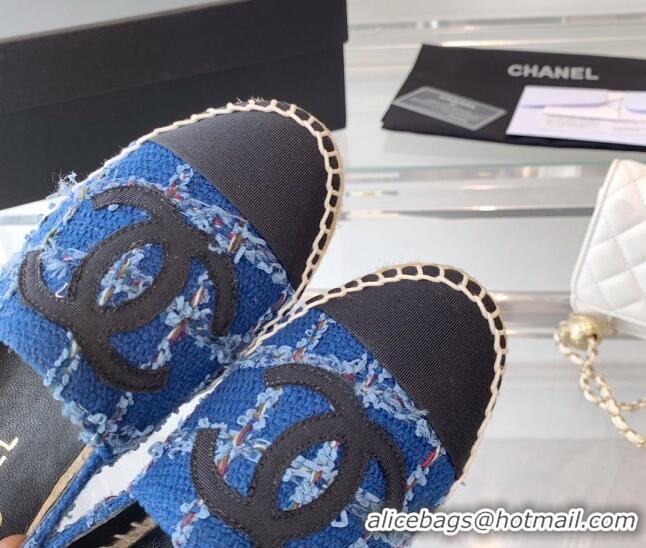 Best Product Chanel Tweed Espadrilles Blue 1229117