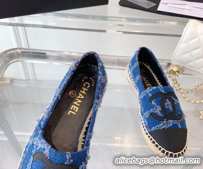 Best Product Chanel Tweed Espadrilles Blue 1229117