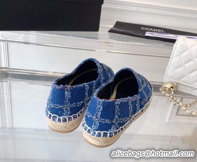 Best Product Chanel Tweed Espadrilles Blue 1229117