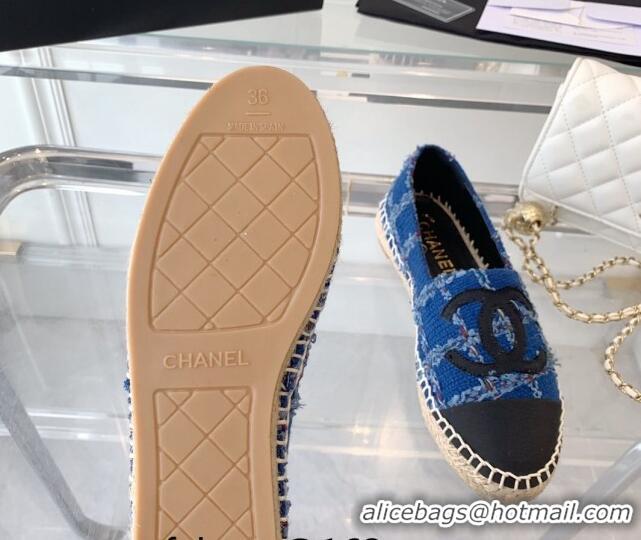 Best Product Chanel Tweed Espadrilles Blue 1229117