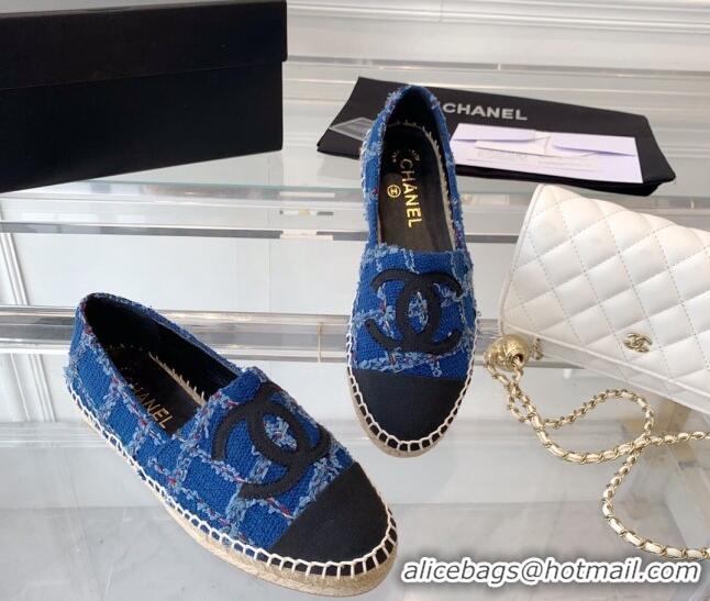 Best Product Chanel Tweed Espadrilles Blue 1229117