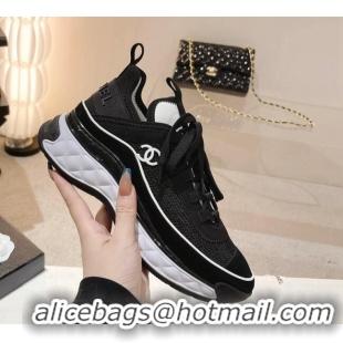 Good Product Chanel Mesh & Suede Sneakers G39070 Black 012906