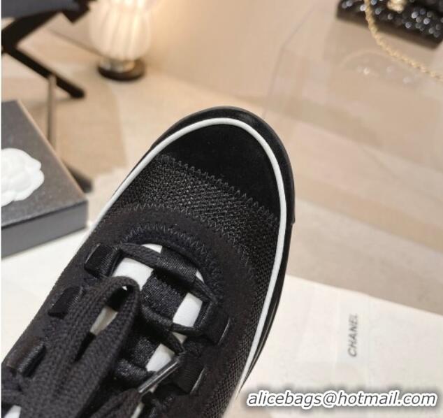 Good Product Chanel Mesh & Suede Sneakers G39070 Black 012906