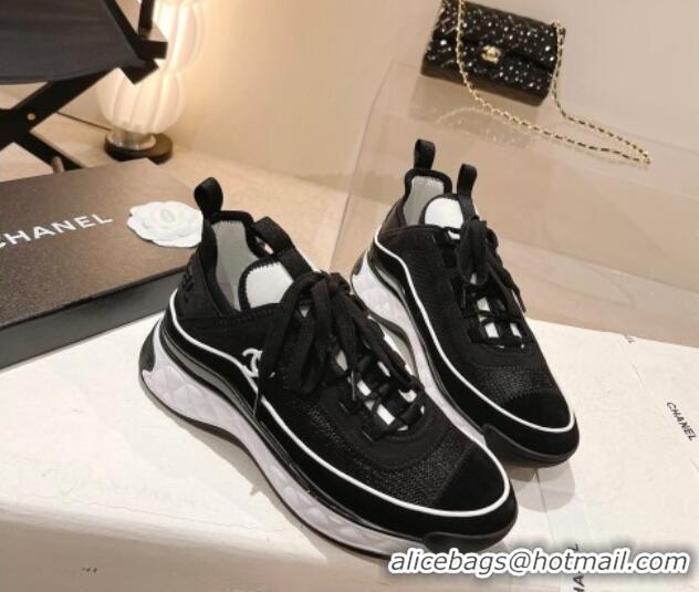 Good Product Chanel Mesh & Suede Sneakers G39070 Black 012906