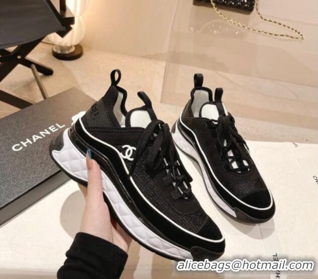 Good Product Chanel Mesh & Suede Sneakers G39070 Black 012906