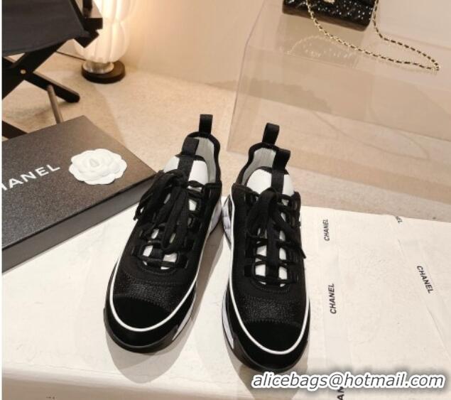 Good Product Chanel Mesh & Suede Sneakers G39070 Black 012906