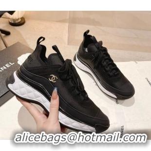 Grade Quality Chanel Fabric & Suede Sneakers G39070 Black 012908