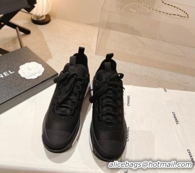 Grade Quality Chanel Fabric & Suede Sneakers G39070 Black 012908