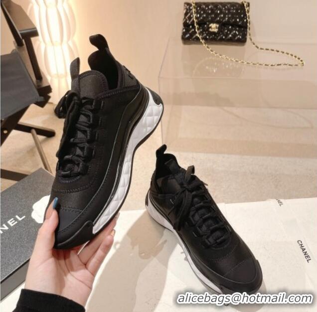 Grade Quality Chanel Fabric & Suede Sneakers G39070 Black 012908