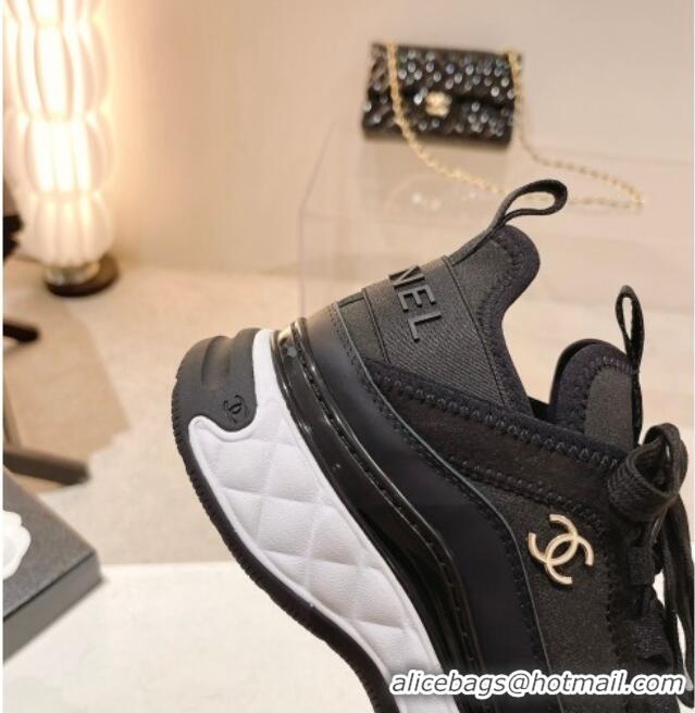 Grade Quality Chanel Fabric & Suede Sneakers G39070 Black 012908