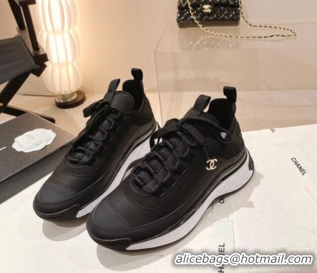 Grade Quality Chanel Fabric & Suede Sneakers G39070 Black 012908