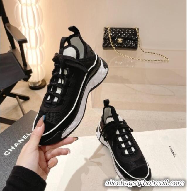 Good Quality Chanel Mesh & Suede Sneakers G39070 Black 012911