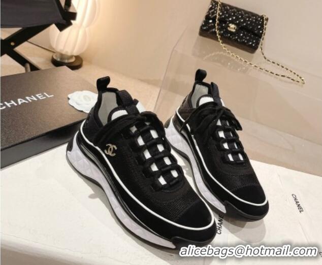 Good Quality Chanel Mesh & Suede Sneakers G39070 Black 012911