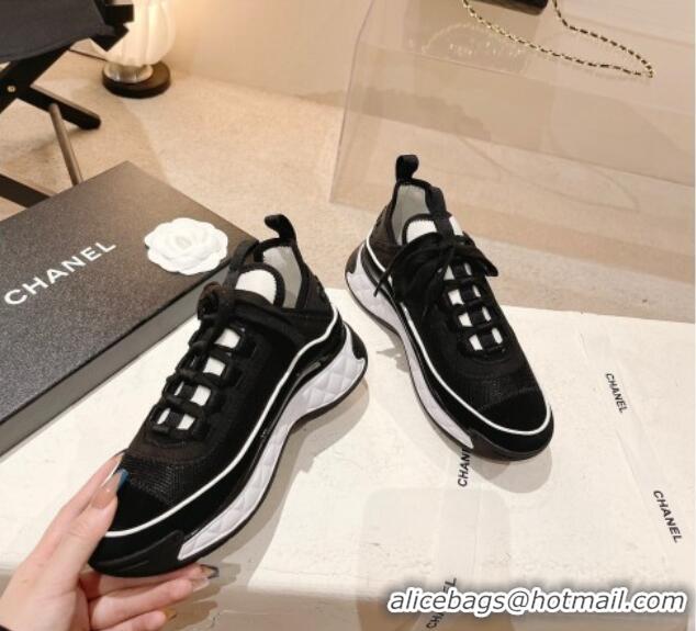 Good Quality Chanel Mesh & Suede Sneakers G39070 Black 012911