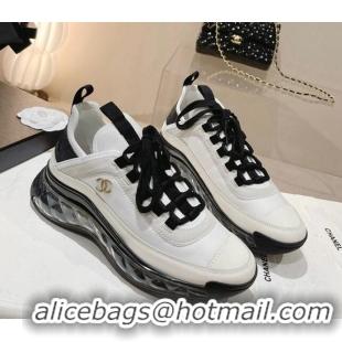 Purchase Chanel Fabric & Suede Sneakers G39070 White/Black 012913