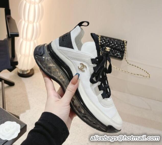 Purchase Chanel Fabric & Suede Sneakers G39070 White/Black 012913