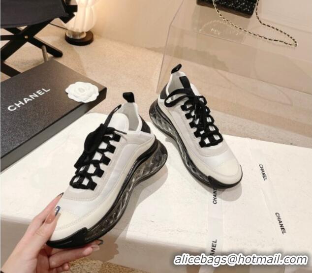 Purchase Chanel Fabric & Suede Sneakers G39070 White/Black 012913