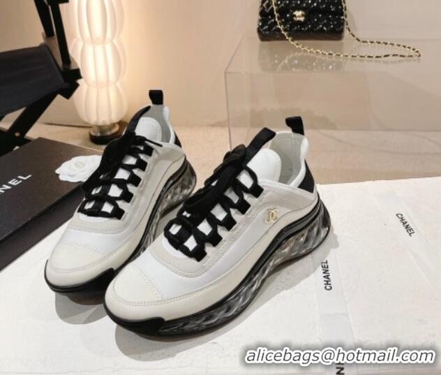 Purchase Chanel Fabric & Suede Sneakers G39070 White/Black 012913